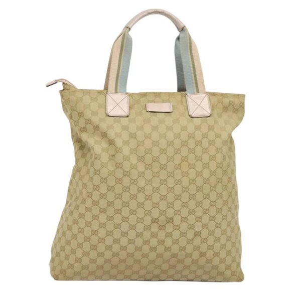 GUCCI GG Canvas Tote Bag Beige Gold 131233 Auth 121682 - Picture 3 of 15